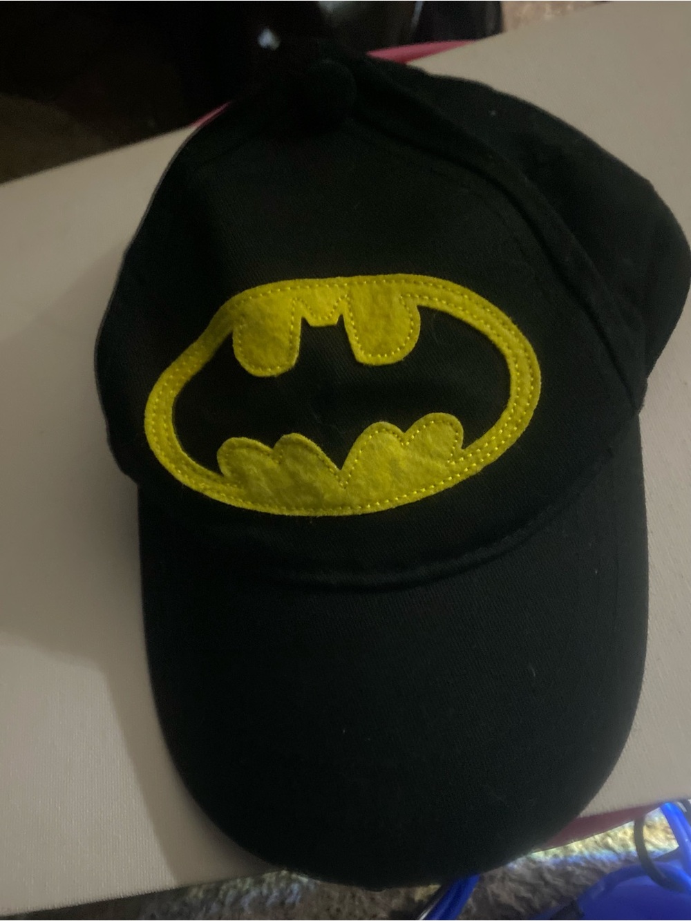 Batman Black Cap with Yellow Emblem - Kids Superhero Hat